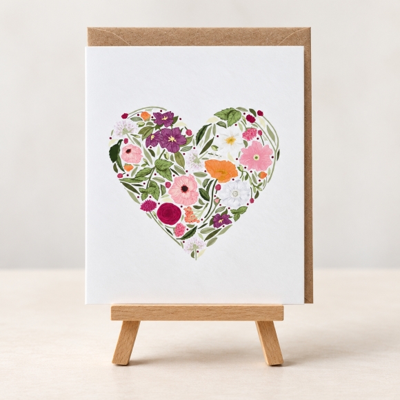 Floral Heart Greeting Card