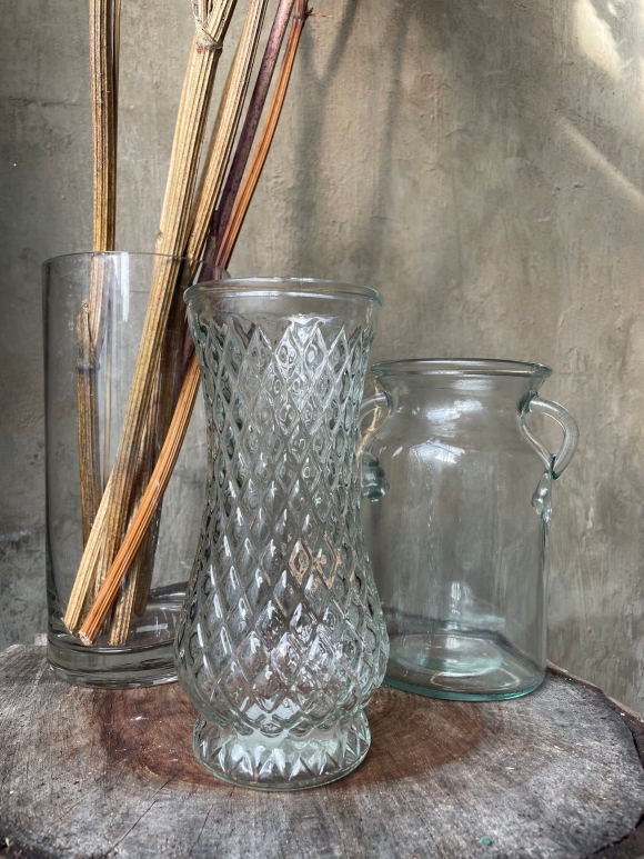 Clear glass vase