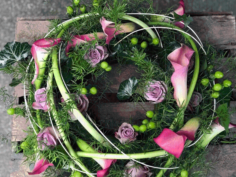 Contemporary Wreath with Calla Lilies
