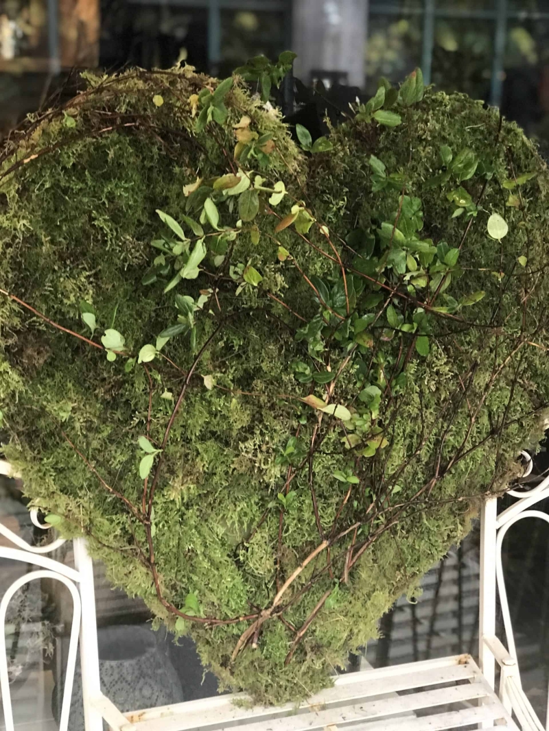 Moss heart design