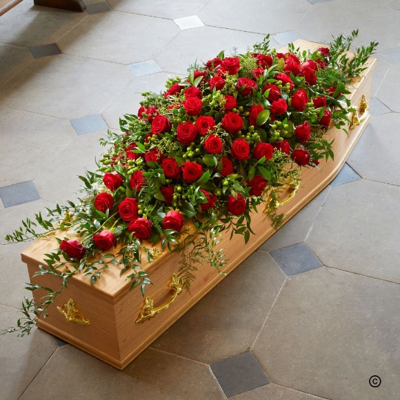 Red Roses Coffin Spray