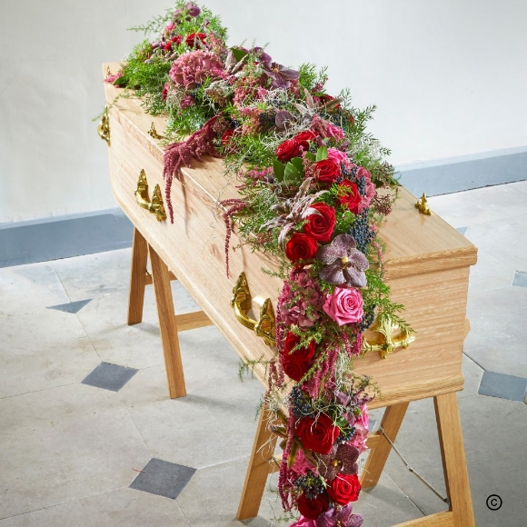 Sustainable Romantic Garland Coffin Flowers