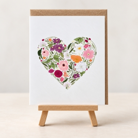 Floral Heart Greeting Card