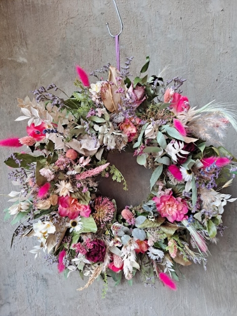 Blushing Petals Wreath