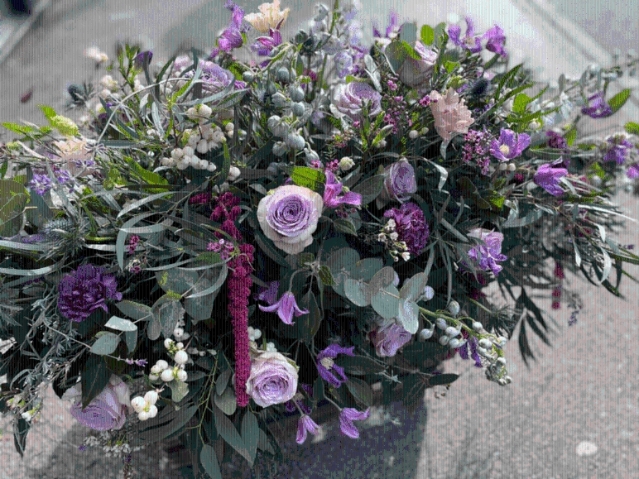 Coffin Spray Lavender and Purple