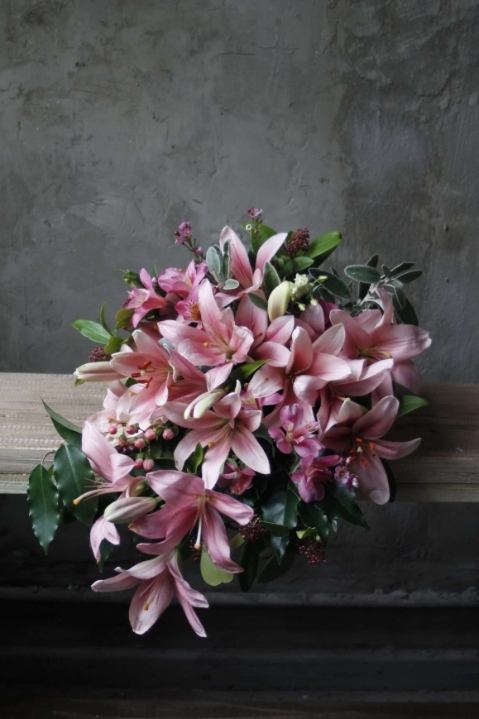 Funeral Spray Pink lilies