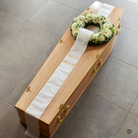 Graceful   Wreath with Ribbon Coffin
