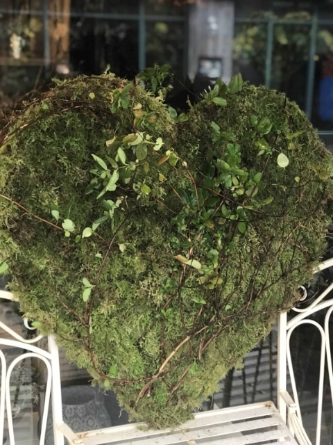 Moss heart design