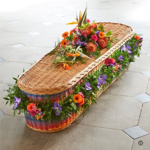 Vibrant and Tropical Coffin